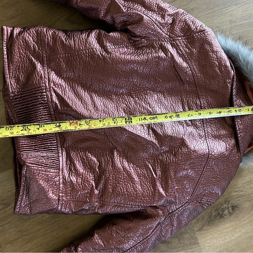 BlankNYC Vegan Faux Leather fur removable collar Jacket Size S - Picture 6 of 9